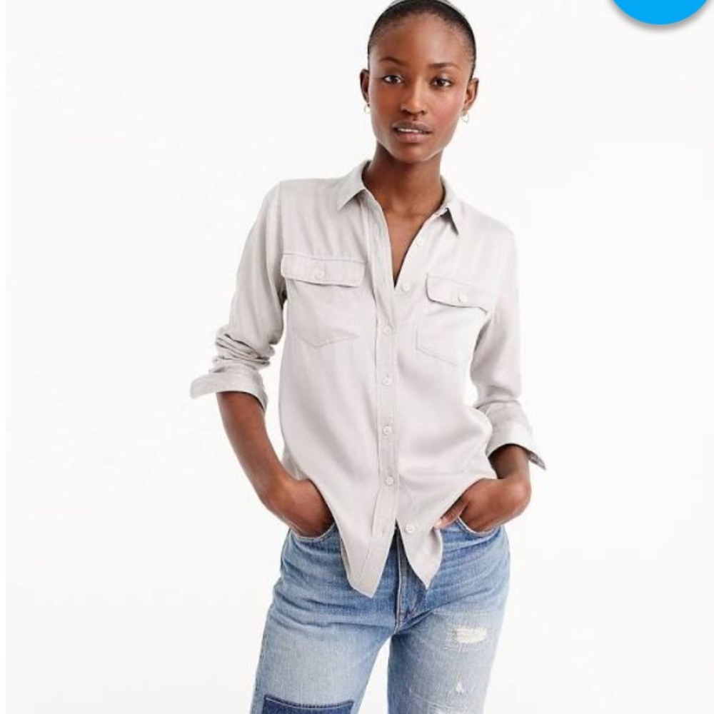 Brand new J Crew silk “Blythe Shirt”